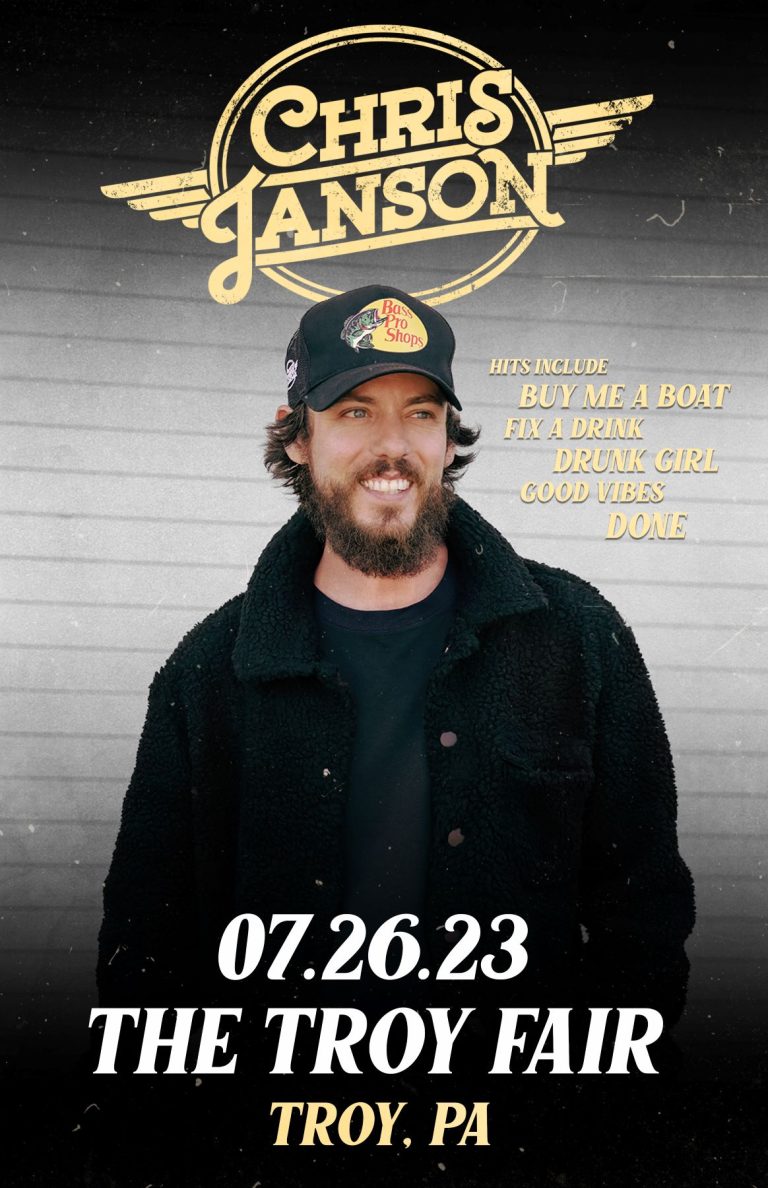 CHRIS JANSON coming to the 2023 Troy Fair on July 277:00PM